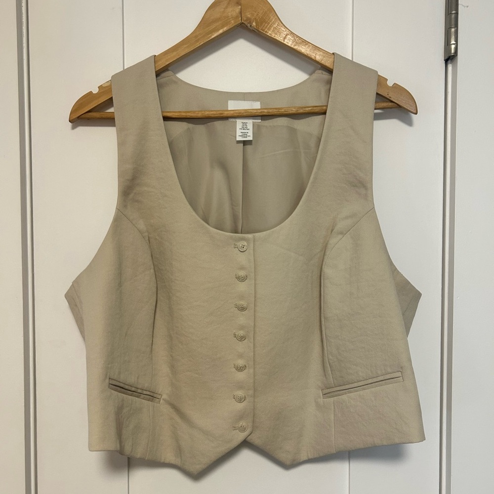 H&M Cream Button-Front Blouse